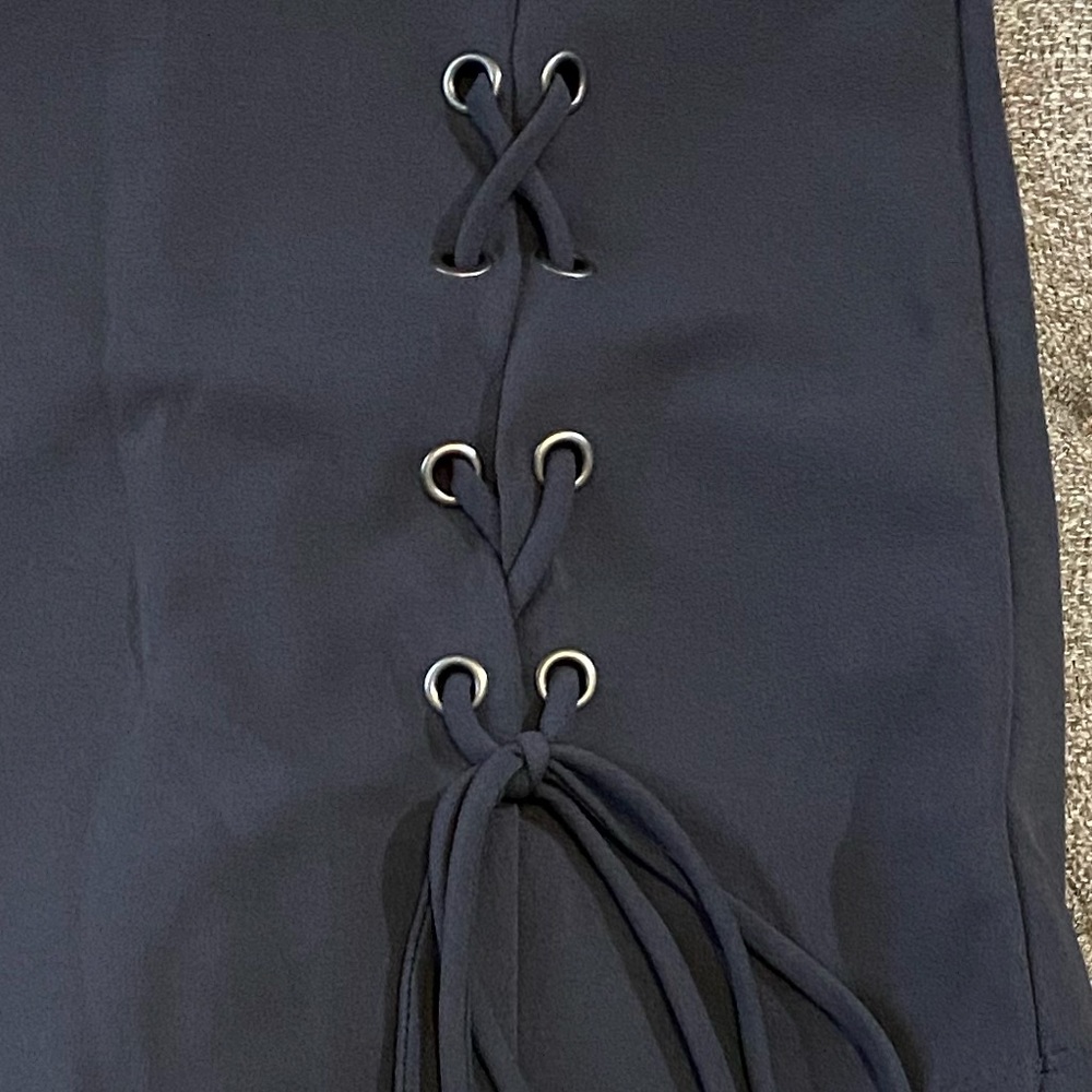Dark Gray Lace Up Skort - Picture 7 of 7